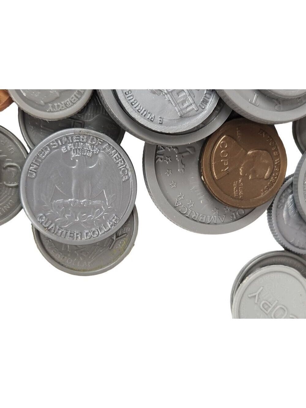 Assorted Play Money Coins Lot - Plastic & Metal Look Alike - Picture 11 of 16